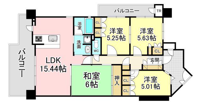 アーティックス千代ヶ崎(4LDK/2階)の間取り写真