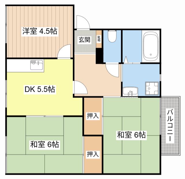 エスパシオ21(3DK/2階)の間取り写真