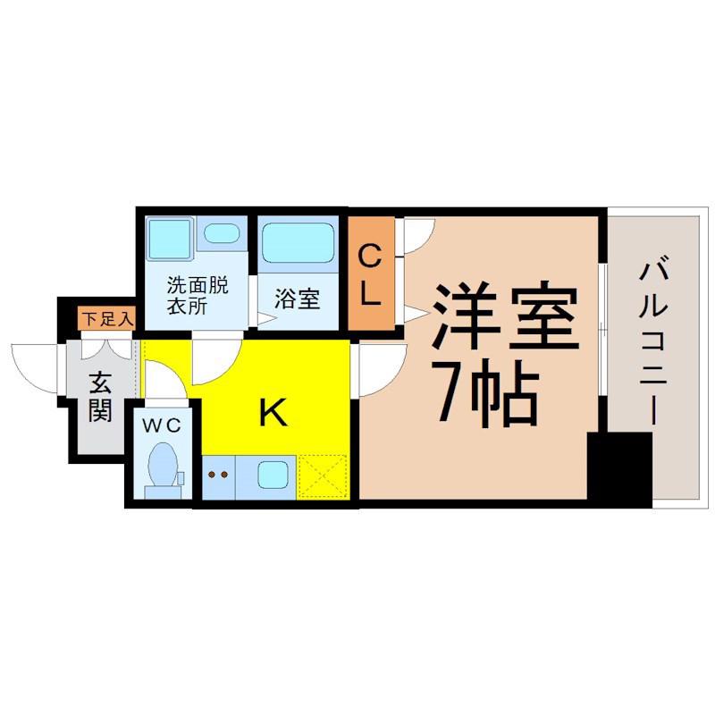 エスリード大須観音プリモ(1K/5階)の間取り写真