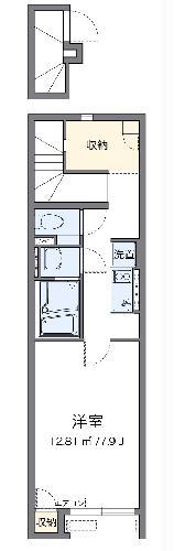 クレイノふかしのII(1K/2階)の間取り写真