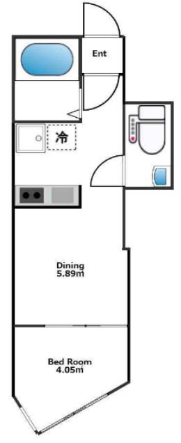 アンベリール東高円寺(1DK/1階)の間取り写真