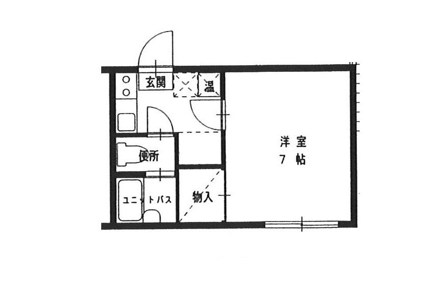 JR上越線 長岡駅 徒歩69分 2階建 築29年(1K/2階)の間取り写真