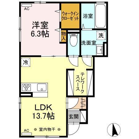 ルミエールすみれ(1LDK/1階)の間取り写真