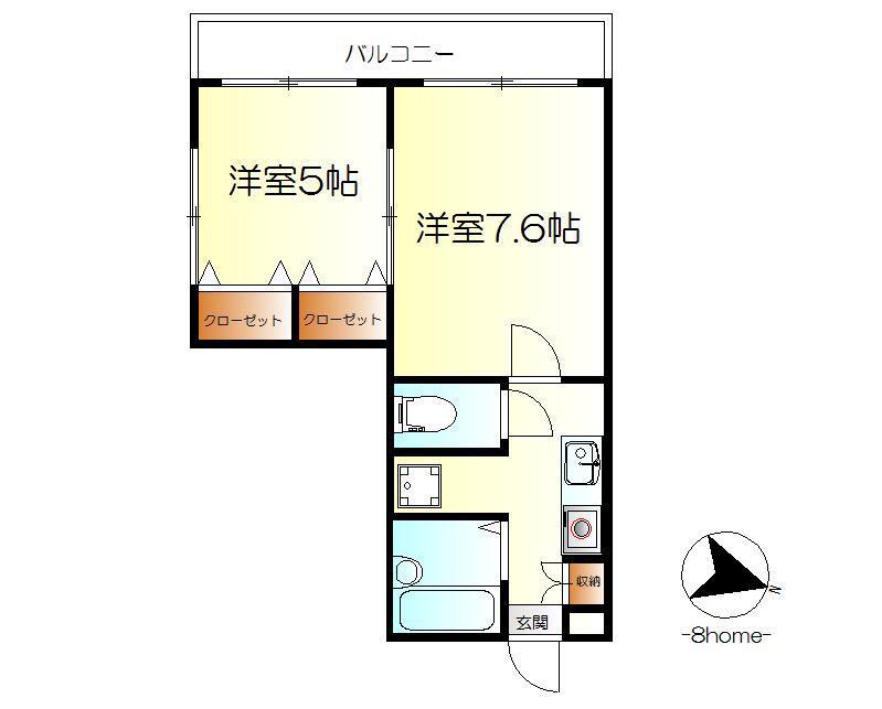 リンデンバーム(2K/3階)の間取り写真