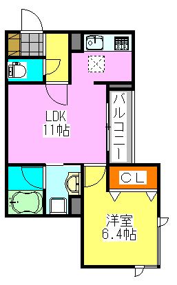 グランシャリオ(1LDK/1階)の間取り写真