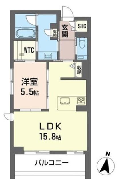 ヴォーヌング白金(1LDK/3階)の間取り写真