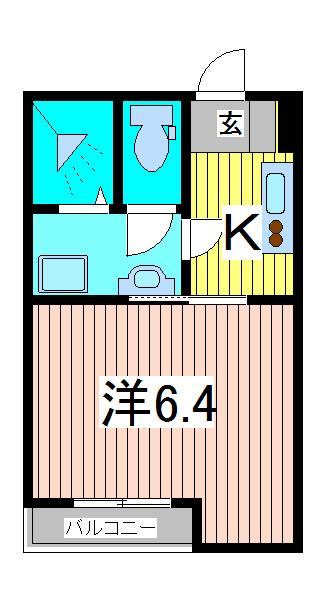 ファーストブランチ(1K/1階)の間取り写真