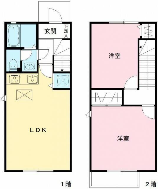 クアトロ千歳台(2LDK/2階)の間取り写真