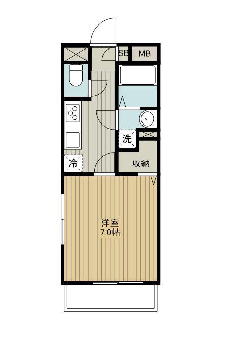 BONHEUR(1K/3階)の間取り写真