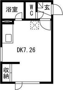 レスペデザ菊水(1DK/1階)の間取り写真