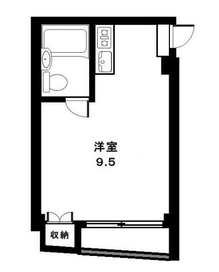 フリーD(ワンルーム/2階)の間取り写真