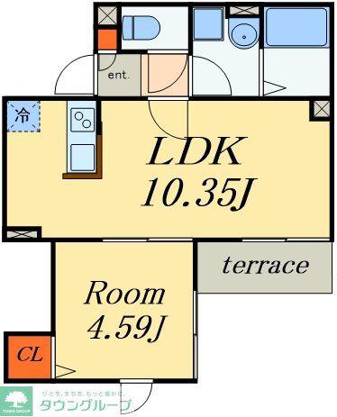 PREMIST妙典(1LDK/1階)の間取り写真