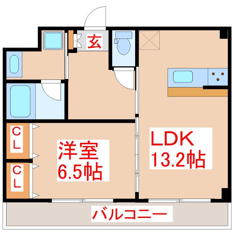 レガーロ宇宿(1LDK/2階)の間取り写真