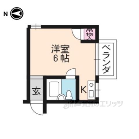 プチハウス平野(ワンルーム/4階)の間取り写真