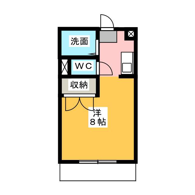 パレス菊川(1K/1階)の間取り写真