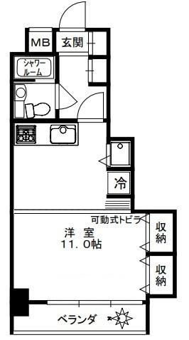 ダイアパレス東神田II(ワンルーム/5階)の間取り写真