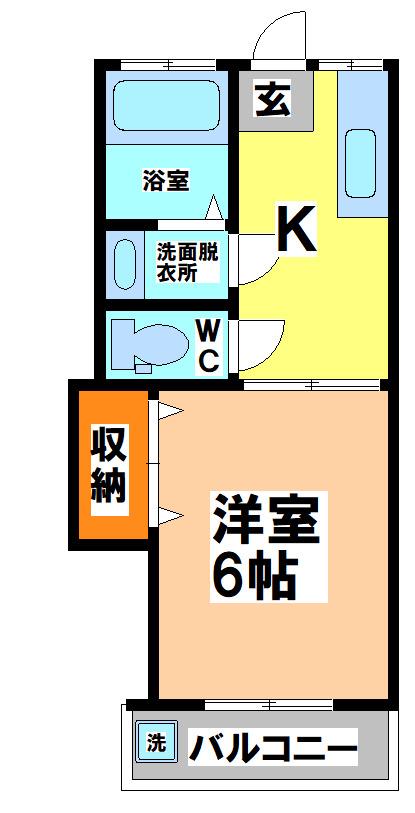 ハイツ栄連(1K/1階)の間取り写真