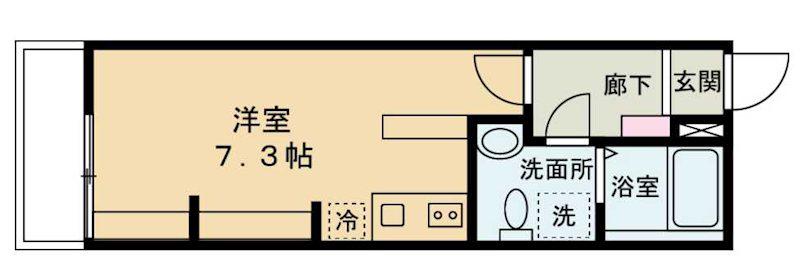 グラッソ戸部(ワンルーム/3階)の間取り写真