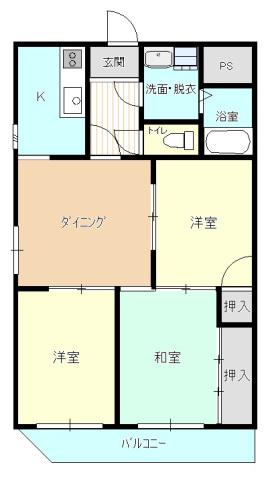 エスポワール(3DK/3階)の間取り写真