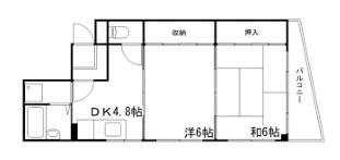 インタービレッジ千代田町(2DK/2階)の間取り写真