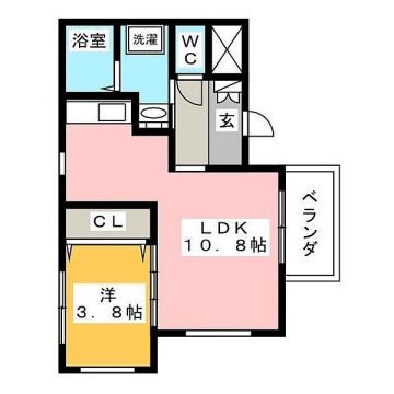 ラバーラ井尻(1LDK/3階)の間取り写真