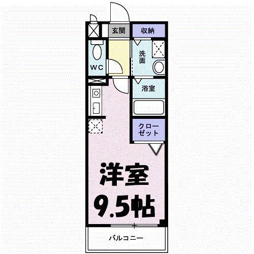マーメイド(ワンルーム/1階)の間取り写真