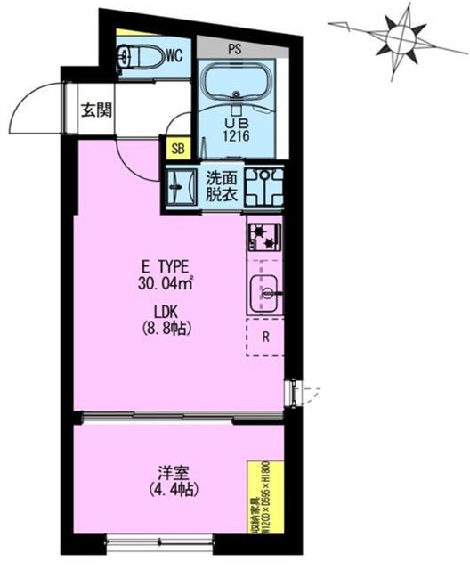 ADORE URBAN大森町(1LDK/2階)の間取り写真