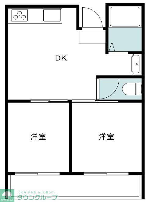 江戸スカイビル(2DK/2階)の間取り写真