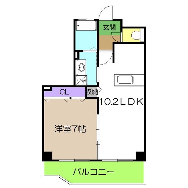 サウス HEAVEN(1LDK/4階)の間取り写真