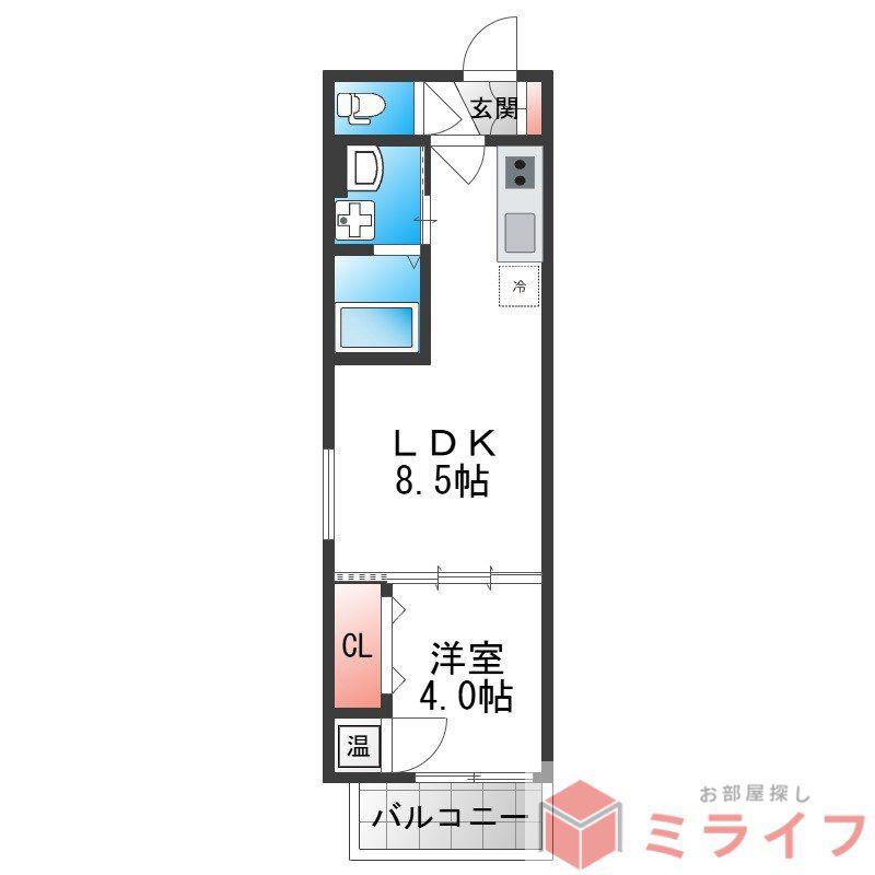 F MIRAI ERDE(1LDK/3階)の間取り写真