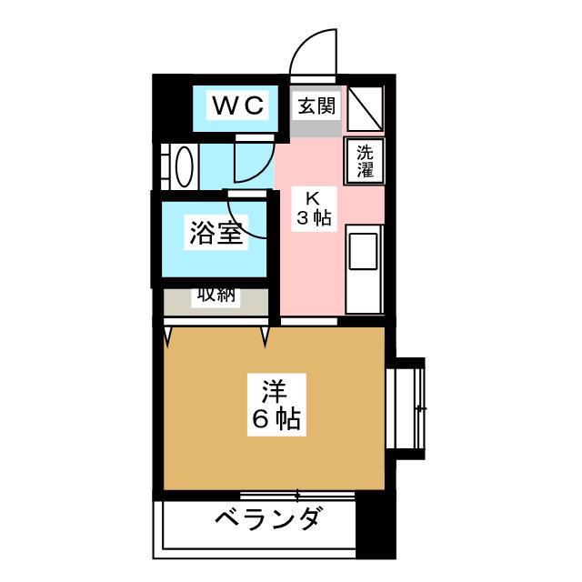 サンライズ川本(1K/3階)の間取り写真
