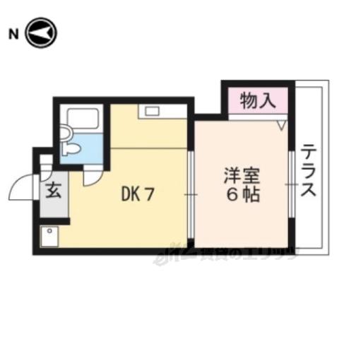 CREST(1DK/1階)の間取り写真