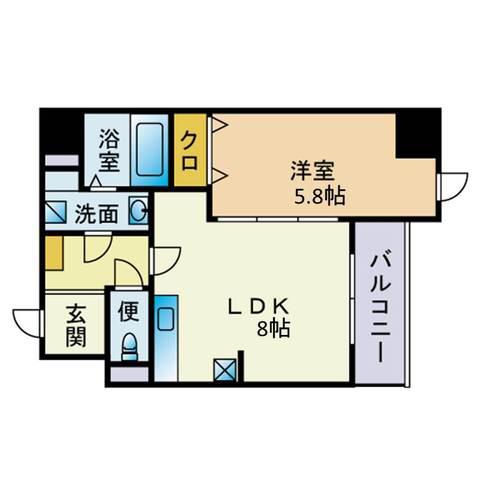 MODERN PALAZZO 博多駅南(1LDK/3階)の間取り写真