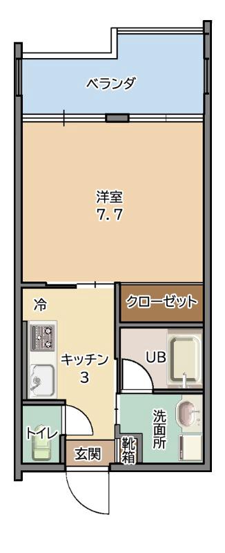 トーマス沖縄東II(1K/6階)の間取り写真