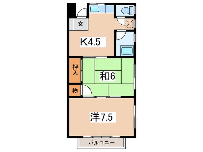 ヒルズ箱根(2K/3階)の間取り写真