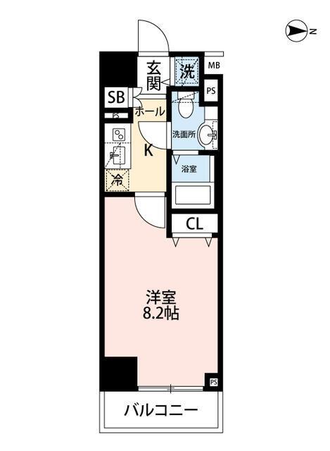 AXAS東京イーストガーデン(1K/2階)の間取り写真