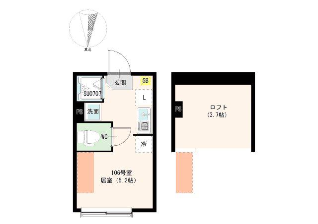 エール新桜台(ワンルーム/1階)の間取り写真