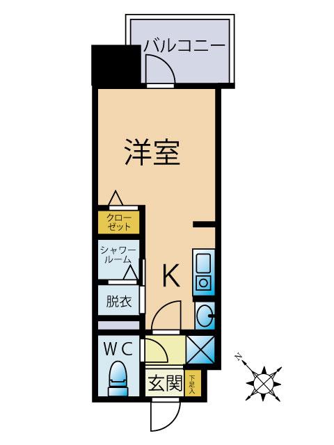 MODERN PALAZZO 天神東 NEURO(ワンルーム/3階)の間取り写真