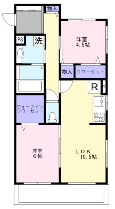 エタンセル(2LDK/2階)の間取り写真