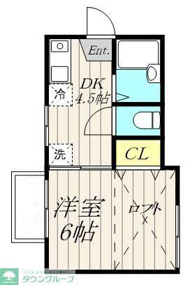 ピュアハイツ姪浜(1DK/1階)の間取り写真