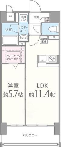 シェーネル・ブラウエン加古川(1LDK/2階)の間取り写真