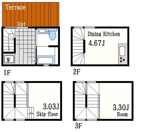 MADO TERRACE DOMA TERRACE(1SDK/1階)の間取り写真