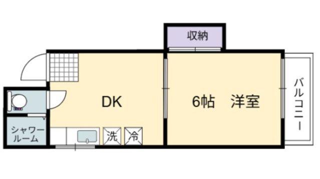 河原ハイツ(1K/5階)の間取り写真