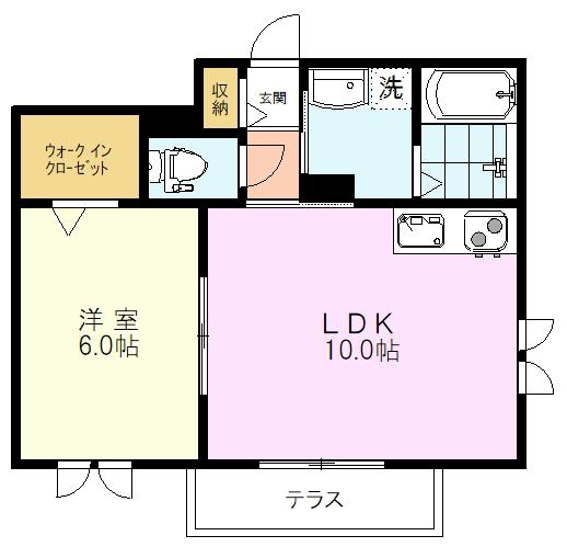 CROP 国立(1LDK/1階)の間取り写真