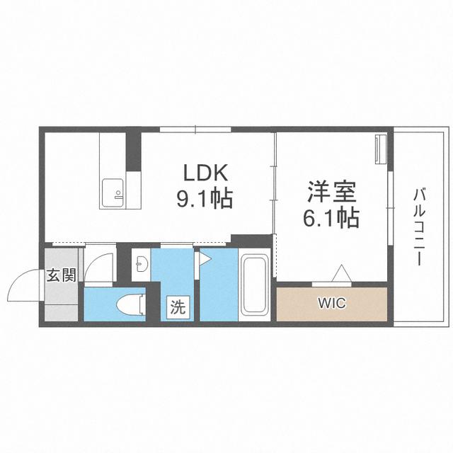CONFORT HANA(1LDK/3階)の間取り写真