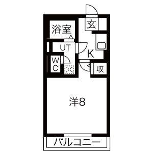 ボナールアークA(1K/2階)の間取り写真