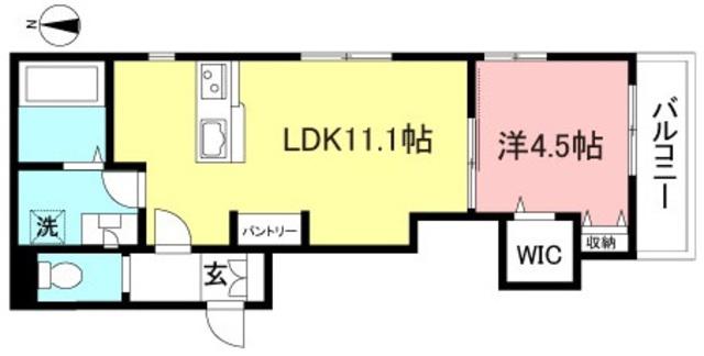 FLINTRIDGE(1LDK/2階)の間取り写真