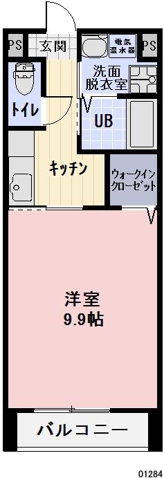 PLUMECEヒロ(1K/1階)の間取り写真