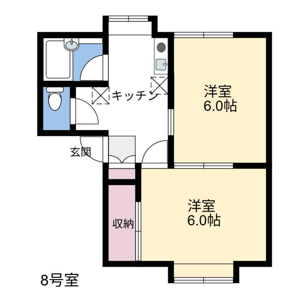 メゾントキワ(2DK/2階)の間取り写真