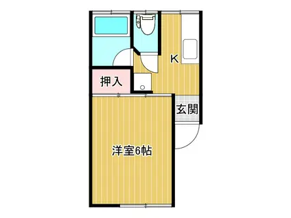 コーポ糸きんA(1K/1階)の間取り写真